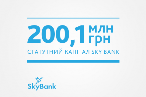 Sky Bank збільшив статутний капітал до рівня 200,1 млн грн